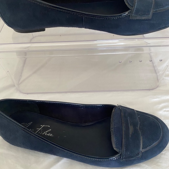 Marc Fisher Kora Suede Loafers Dark Blue Size 8.5 - Picture 5 of 9